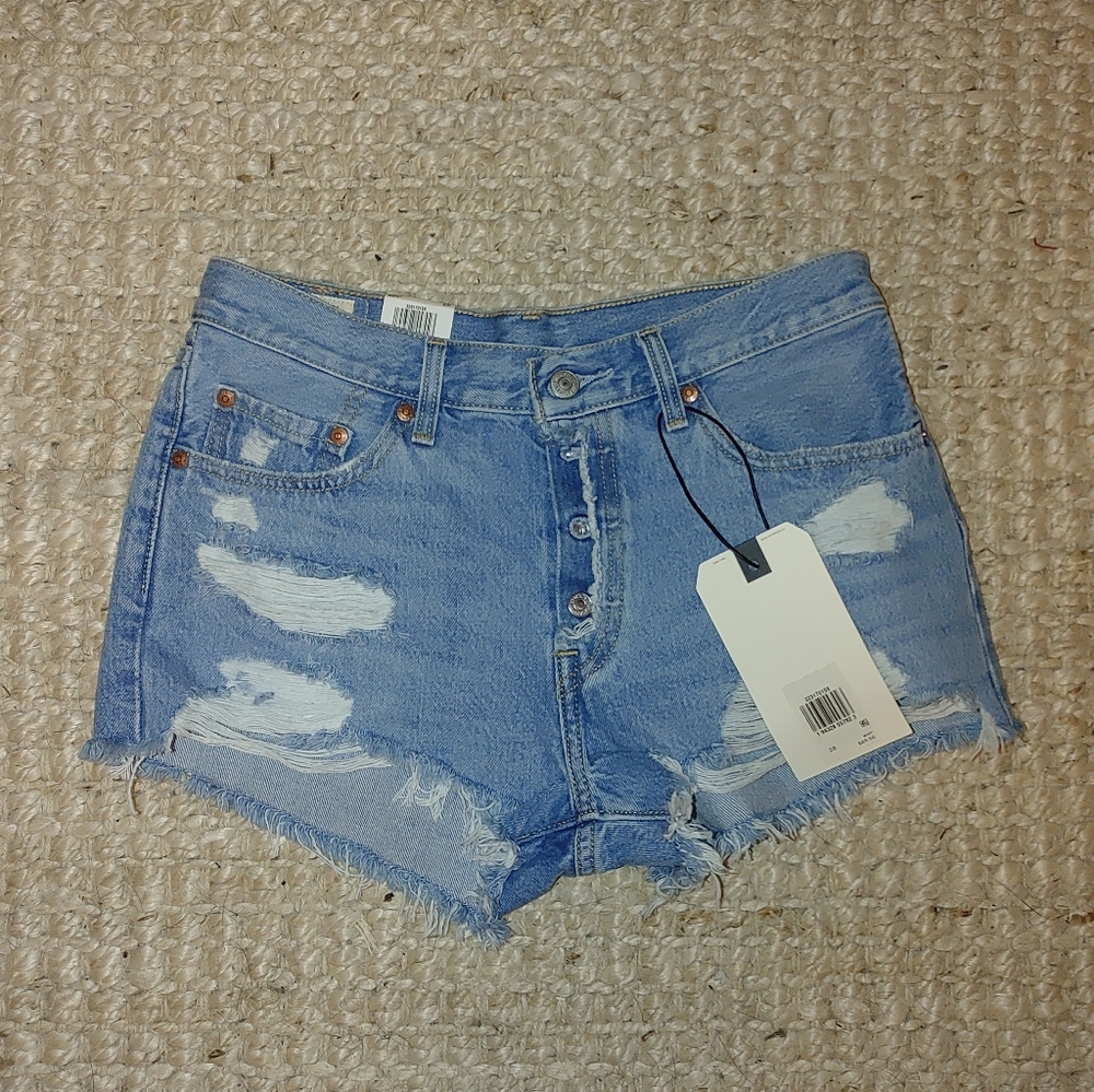 Levi's mid-rise denim shorts